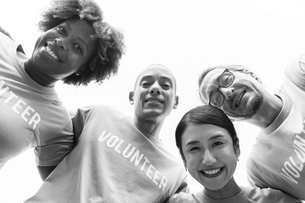 a group of people posing for the camera