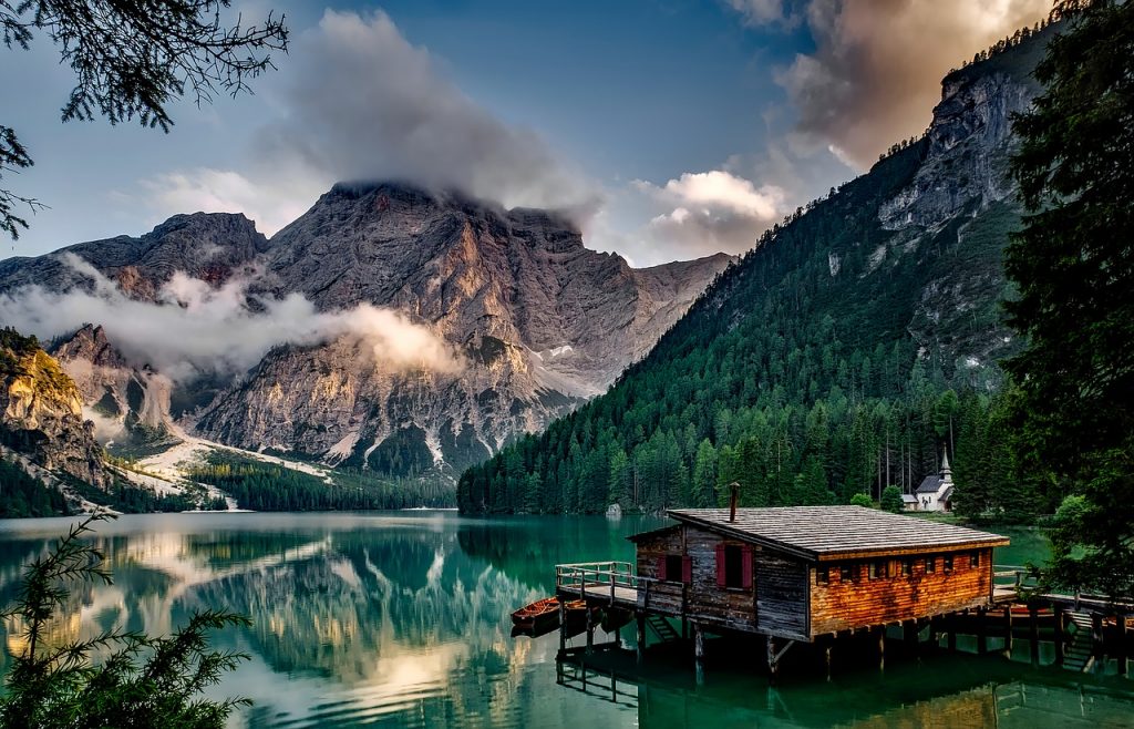 a house on a mountain