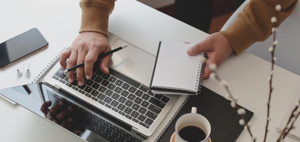 a person using a laptop