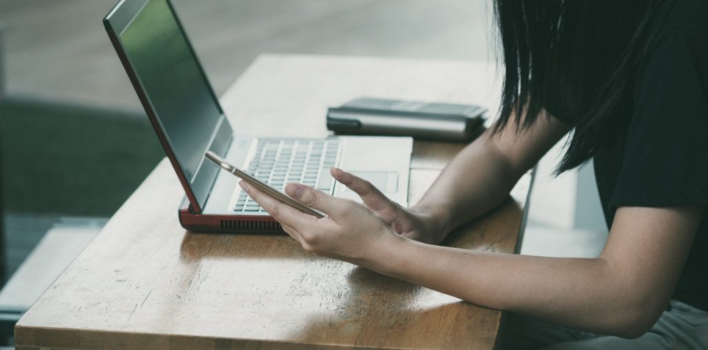 a person using a laptop