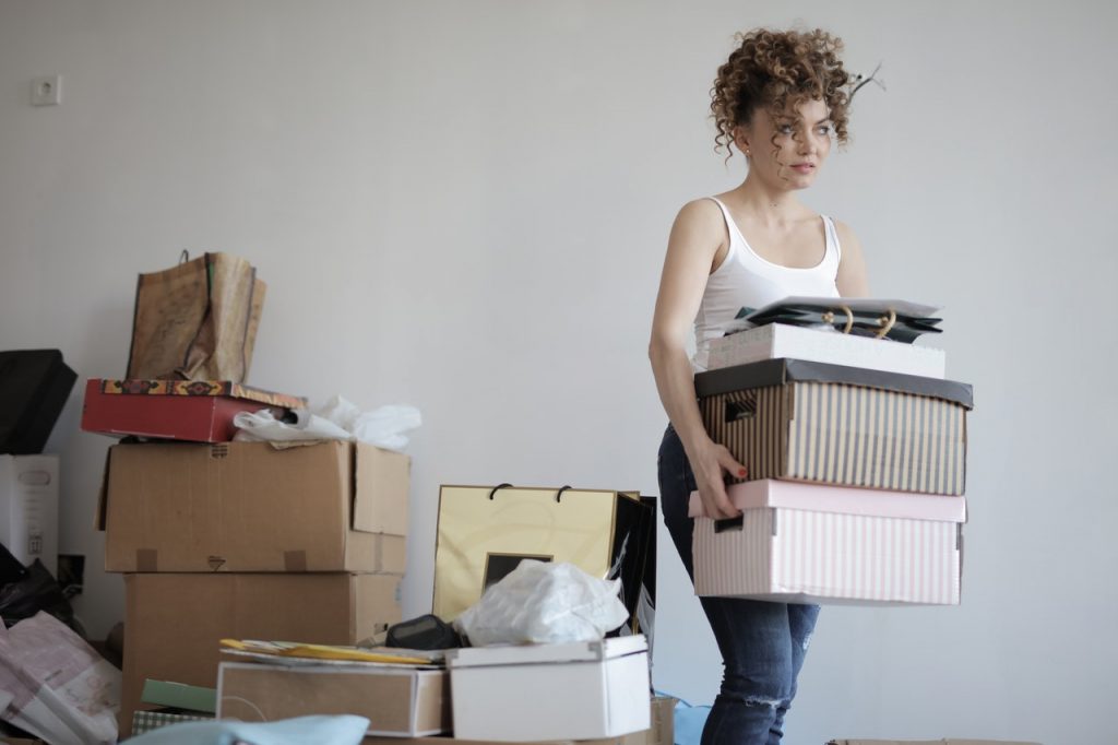 a person holding a box