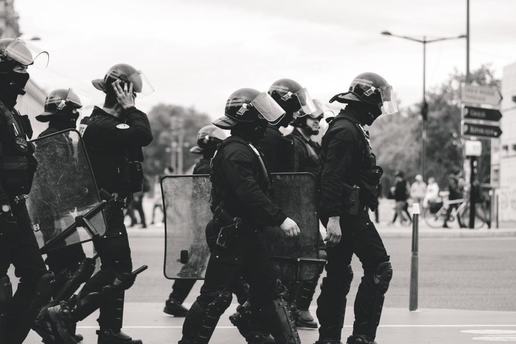 a group of people in military uniforms