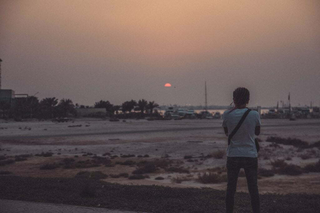 a man standing in a field