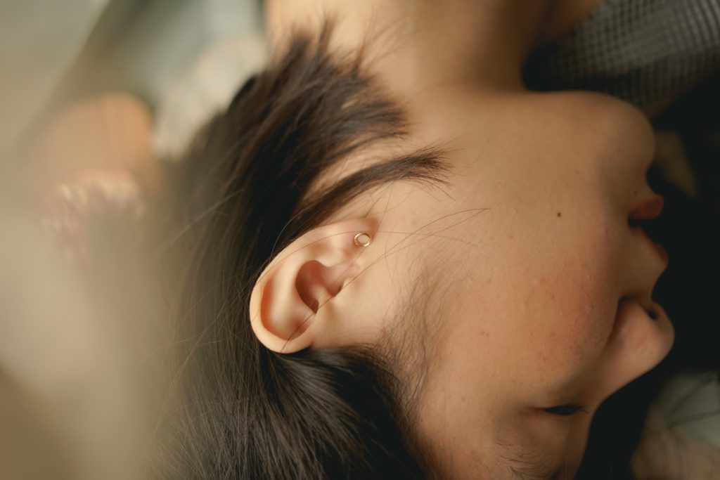 close-up of a woman's face