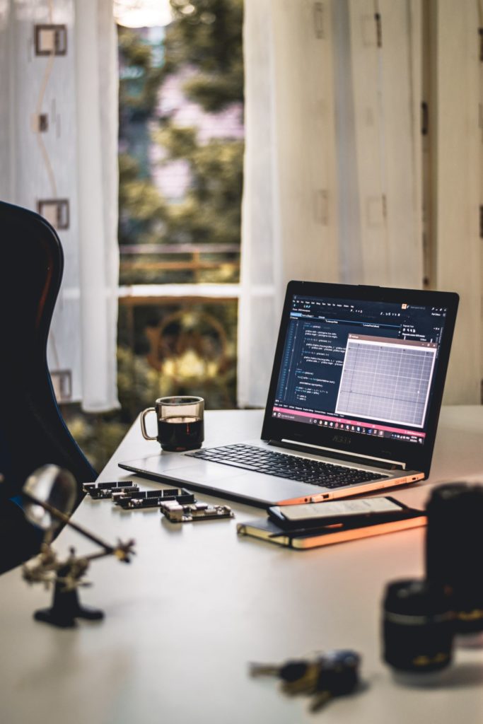 a laptop on a table