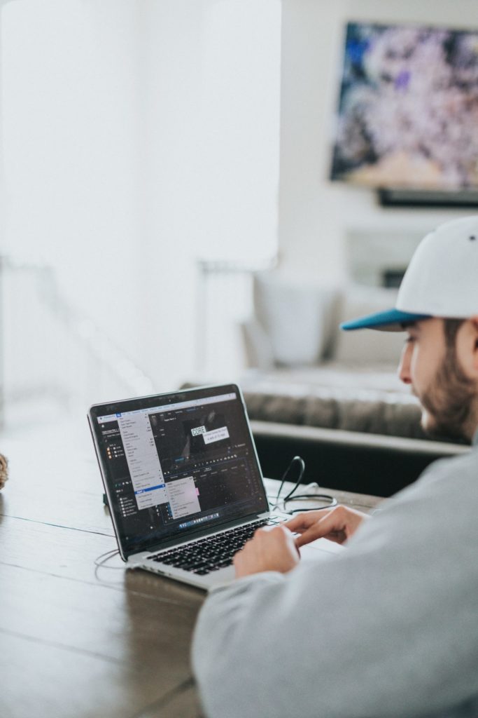 a man using a laptop