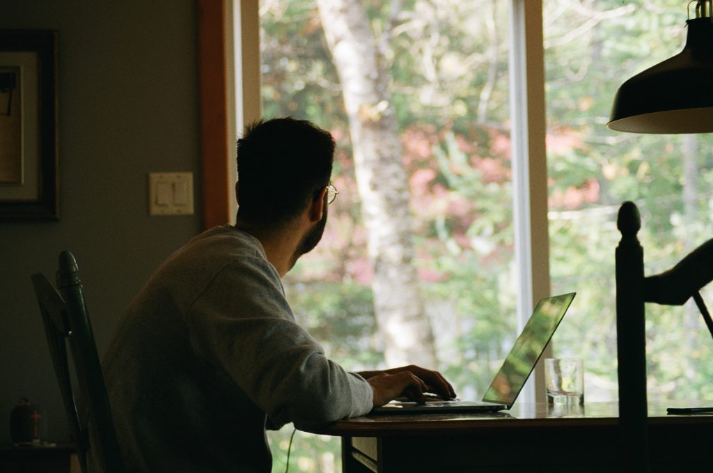 a person working on a laptop