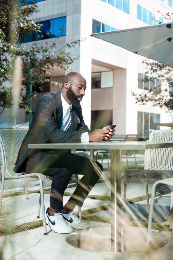 a man sitting at a table