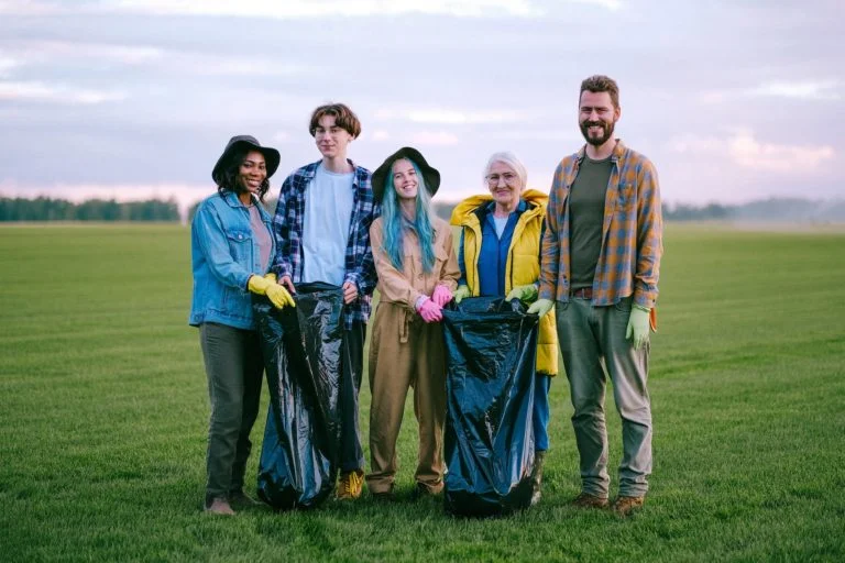 a group of people posing for a photo