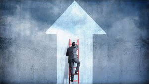 a man standing on a ladder