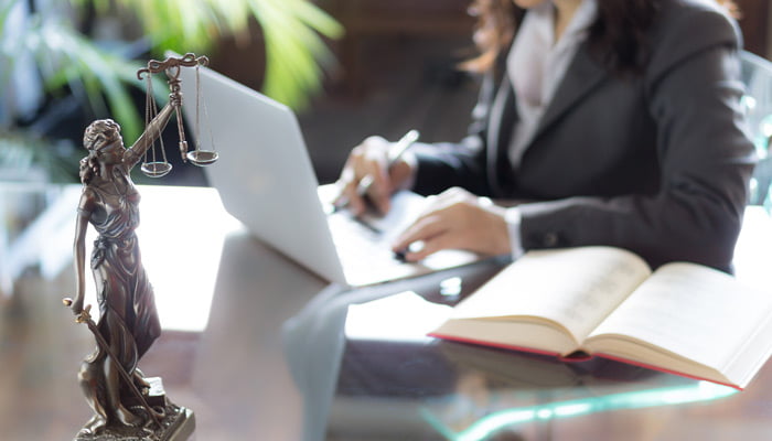 a person sitting at a desk