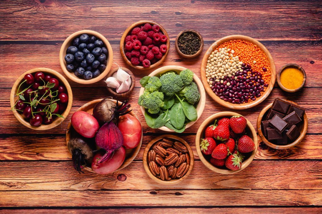 a table with food on it